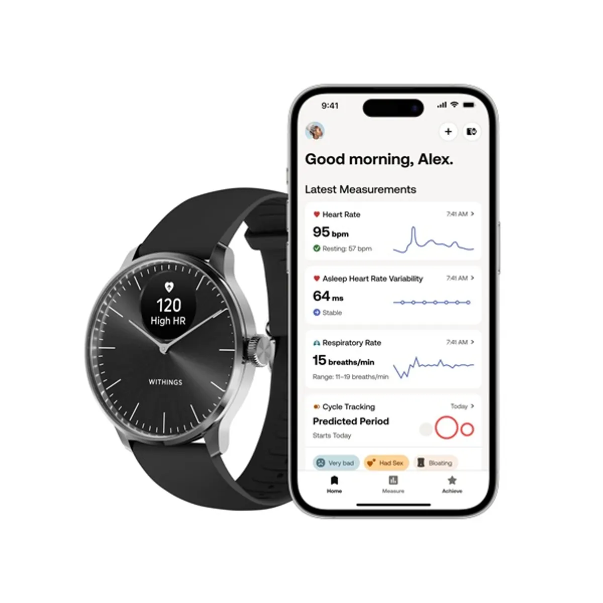 Withings HWA11-model 5 ScanWatch Light 37mm fekete okosóra #2