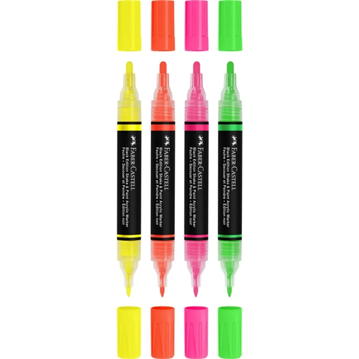 Faber-Castell Black Edition Shake&Paint Neon 4 db kétvégű akrilfilctoll készlet #3