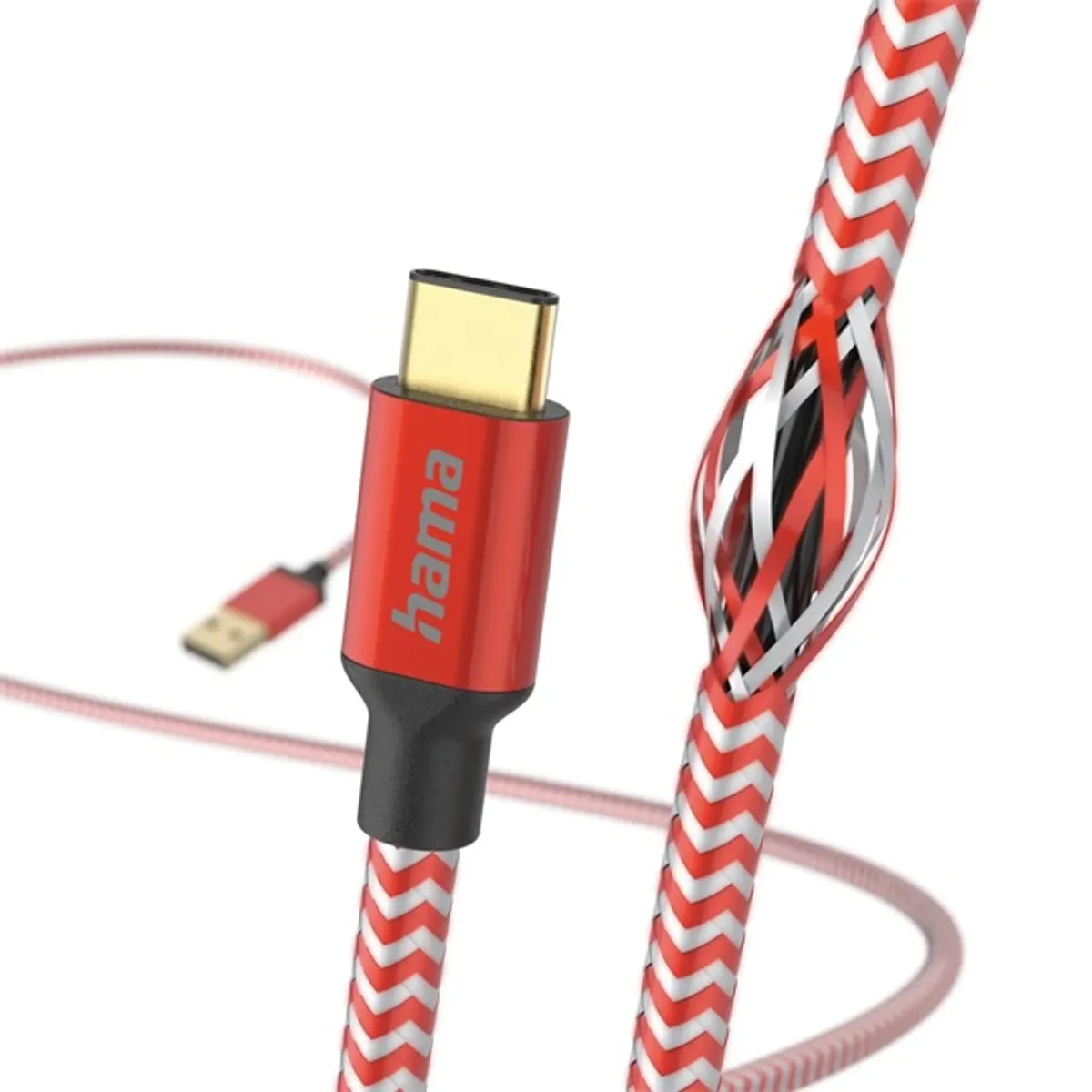 Hama 201559 FIC E3 USB Type-C "Reflective" 1,5m, piros adatkábel #2