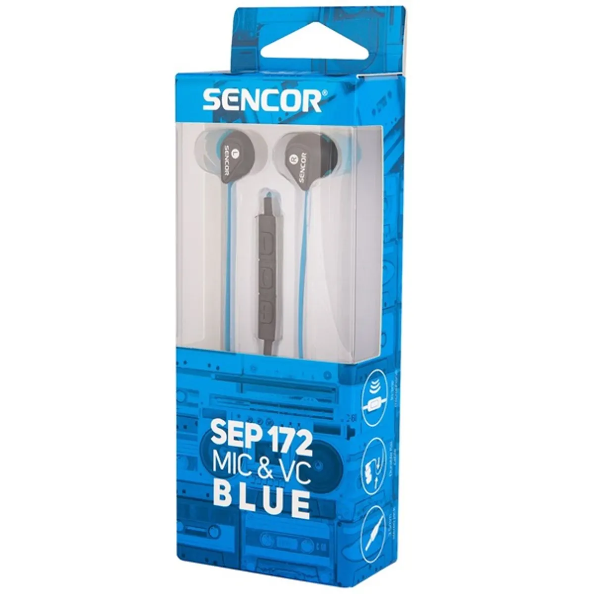 Sencor SEP 172 mikrofonos kék fülhallgató #2