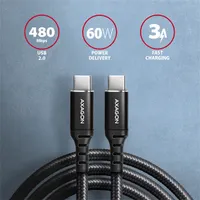 Axagon BUCM2-CM20AB 2m USB C fekete adat- és töltőkábel #2