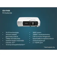 Epson EB-FH08 Full HD 3600 HDMI/USB 3LCD projektor #6