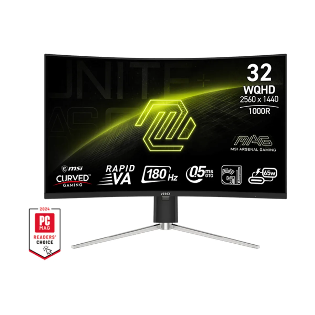 MSI 31,5" 325CQRF QD E2 Rapid VA WQHD 180Hz HDMI/DP/USB-C ívelt gamer monitor #1