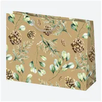 IRIS Karácsonyi EKO kraft papír ajándéktasak, 300x230x100 mm, különböző színekben és mintával #4