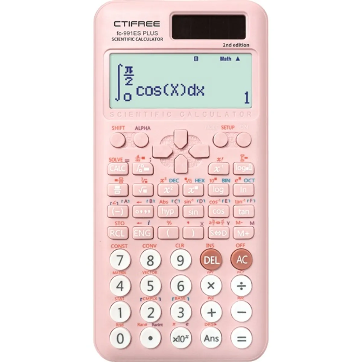 CTIFREE FC-991 ES PLUS 2nd PINK tudományos számológép, 77x161mm, dual power, 2 év garancia #1