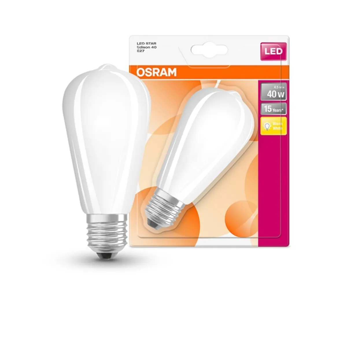 Osram Star opál üveg búra/4,5W/470lm/2700K/E27 LED Edison körte izzó #2