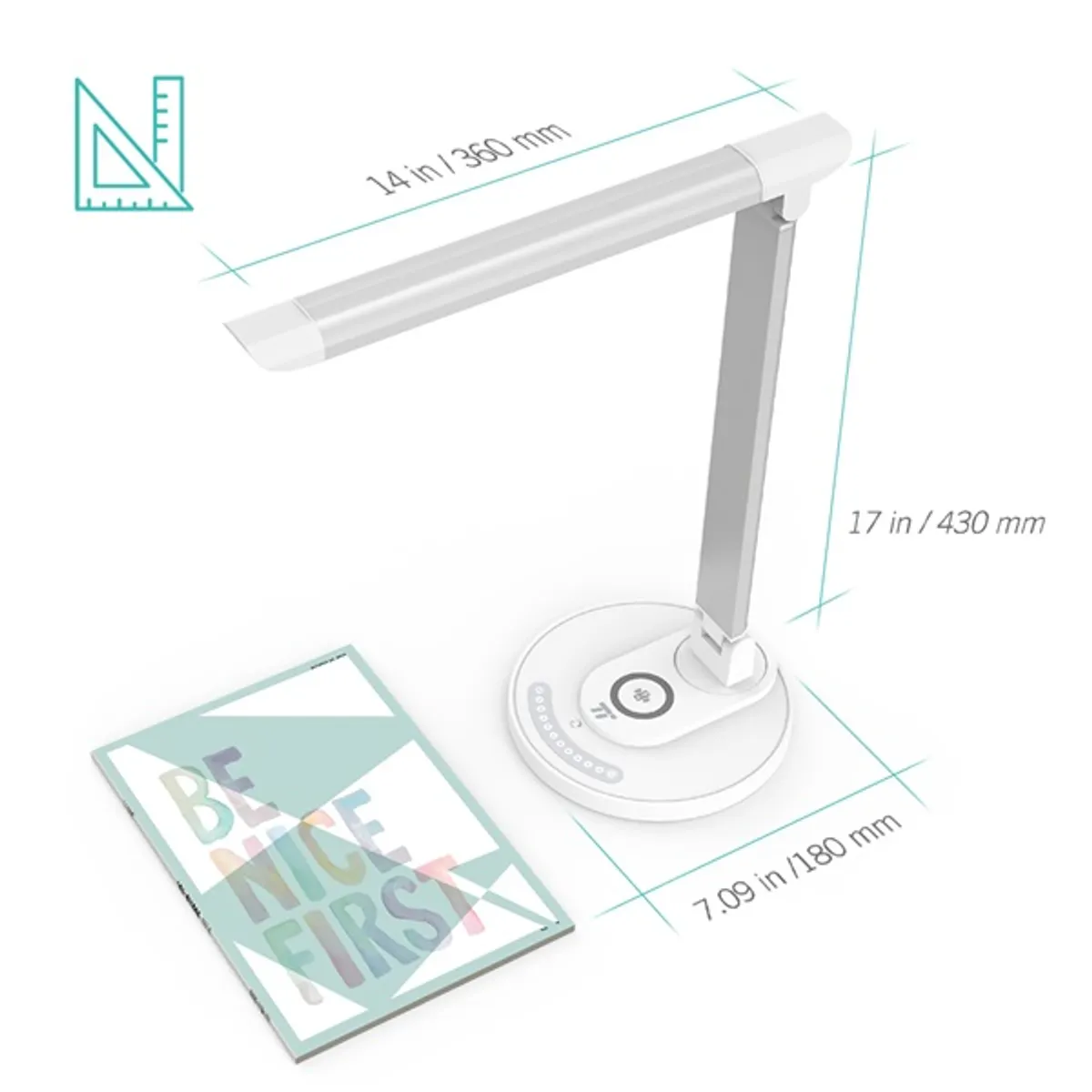 Taotronics TT-DL036 fehér LED lámpa, vezeték nélküli töltővel, gyorstöltő funkcióval #7