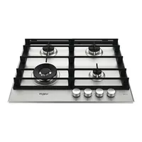 Whirlpool GMWL 628/IXL EE inox, beépíthető, gáz, főzőzóna: 3 +1 wok égőfej, beépíthető méret: 56cm, főzőlap