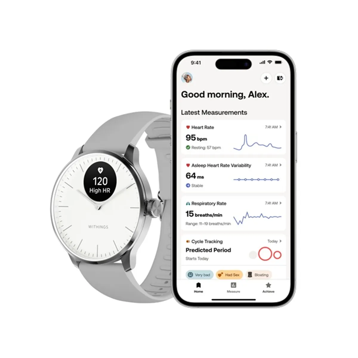 Withings HWA11-model 3 ScanWatch Light 37mm fehér okosóra #2