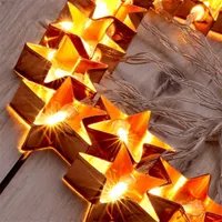 Iris Csillag alakú fém/4m/meleg fehér/20db LED-es/3xAA elemes fényfüzér, fénydekoráció #4