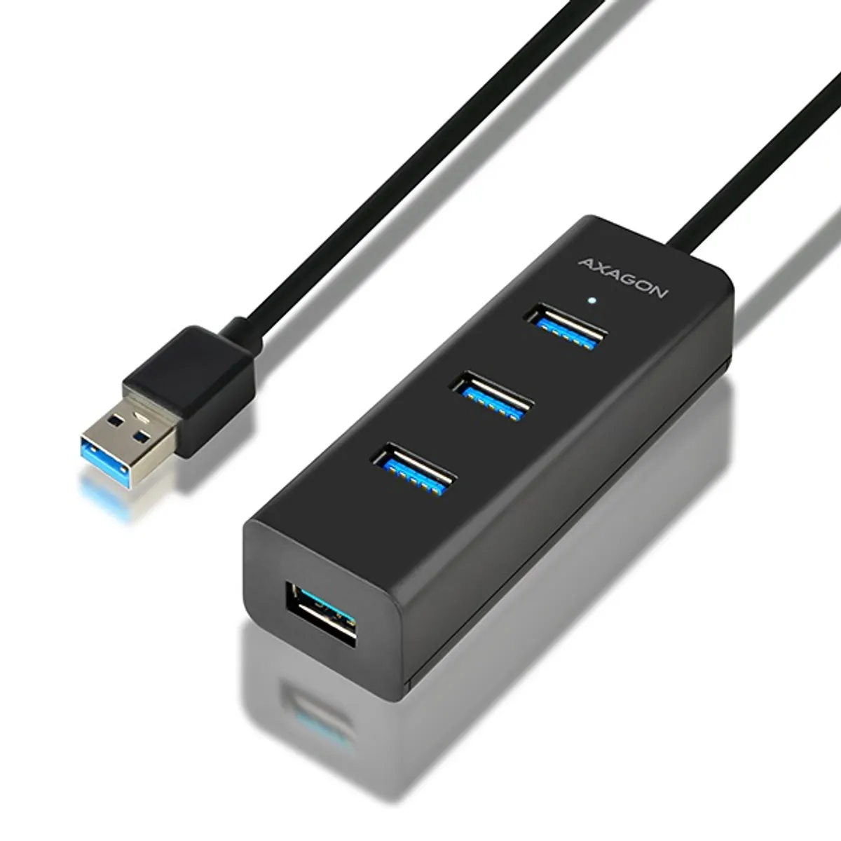 Axagon HUE-S2BL 4 portos USB3.0 gyorstöltő hosszú kábeles HUB #1