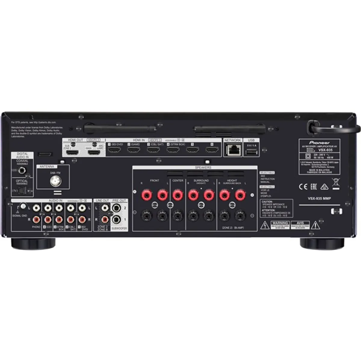 Pioneer VSX-935-B 7.2 csatornás fekete házimozi erősítő #4