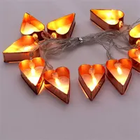 Szív alakú fém/2m/meleg fehér/10db LED-es/3xAA elemes fényfüzér, fénydekoráció #3