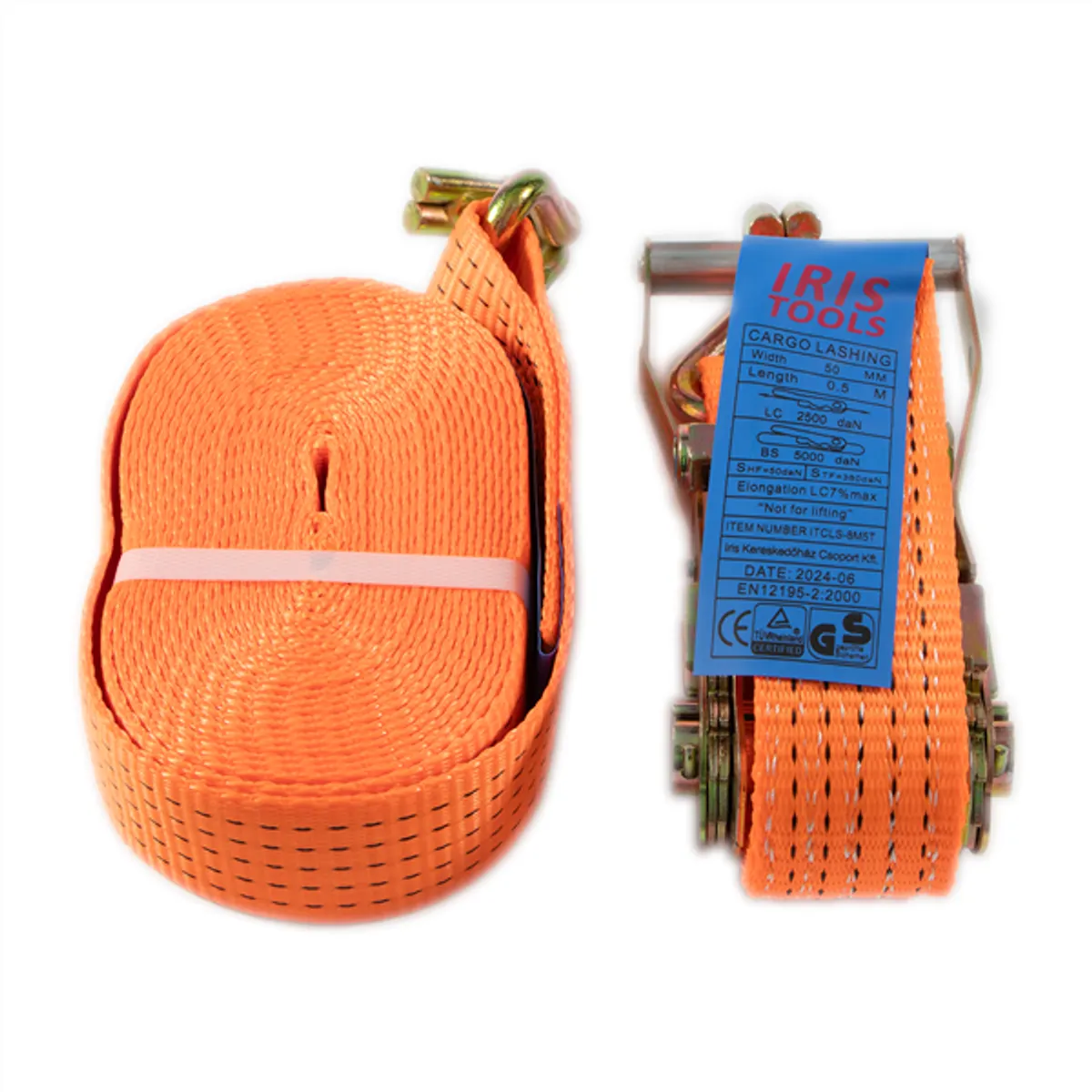 IRIS TOOLS ITCLS-8M5T rakományrögzítő szett, kétrészes racsnis spanifer, 5.000 kg, 8 m, 50 mm #1