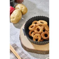 TOO kerek szilikon forma forrólevegős sütőhöz (air fryer) 20cm átmérő 5cm magasság, szürke, fekete vagy piros SL-3250 #7