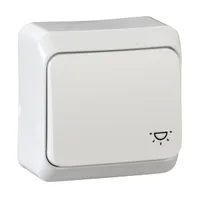 Schneider WDE001013 PRIMA lámpajellel/10A fehér egypólusú nyomó