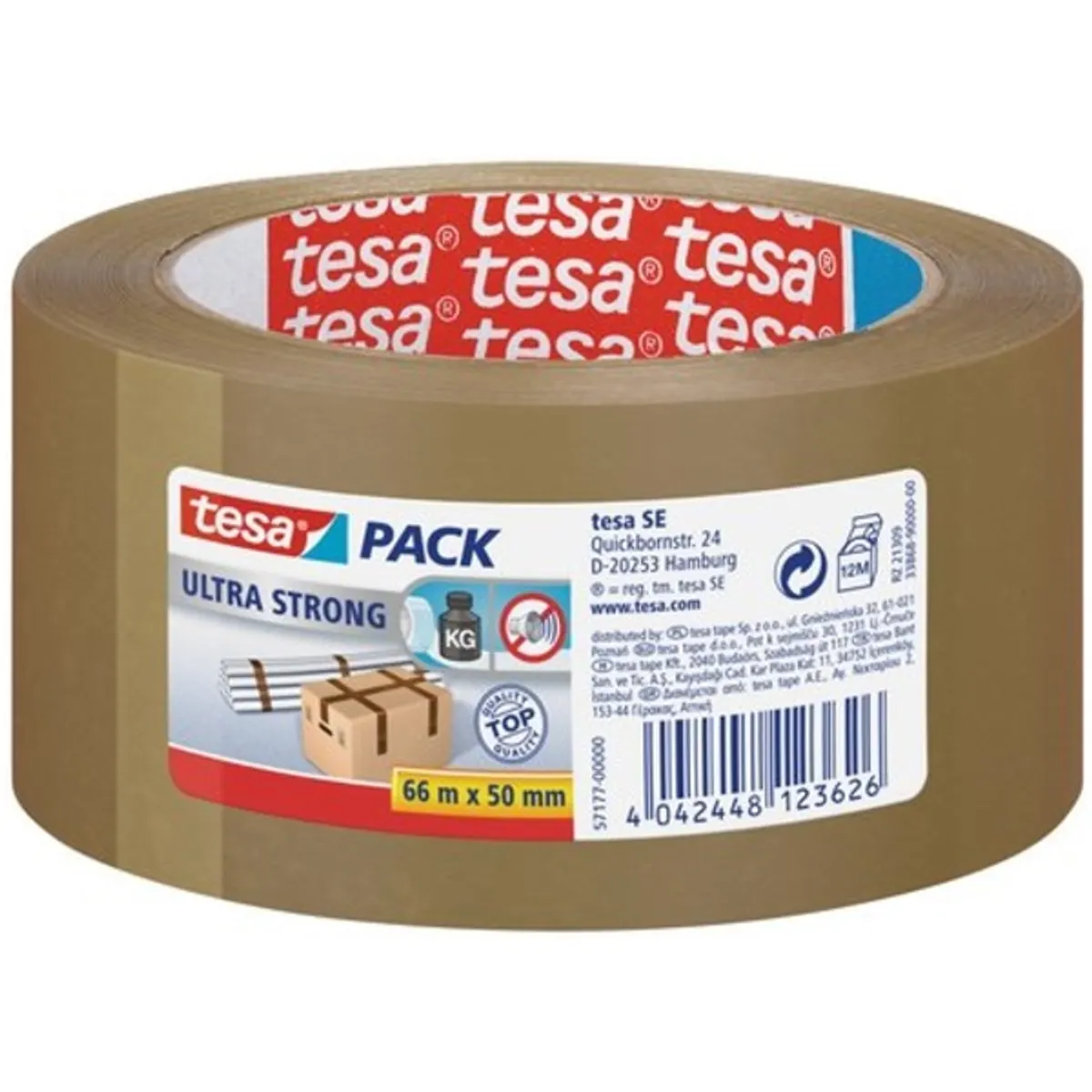 Tesa 57177 50mmx66 m ultraerős barna csomagzáró szalag #1