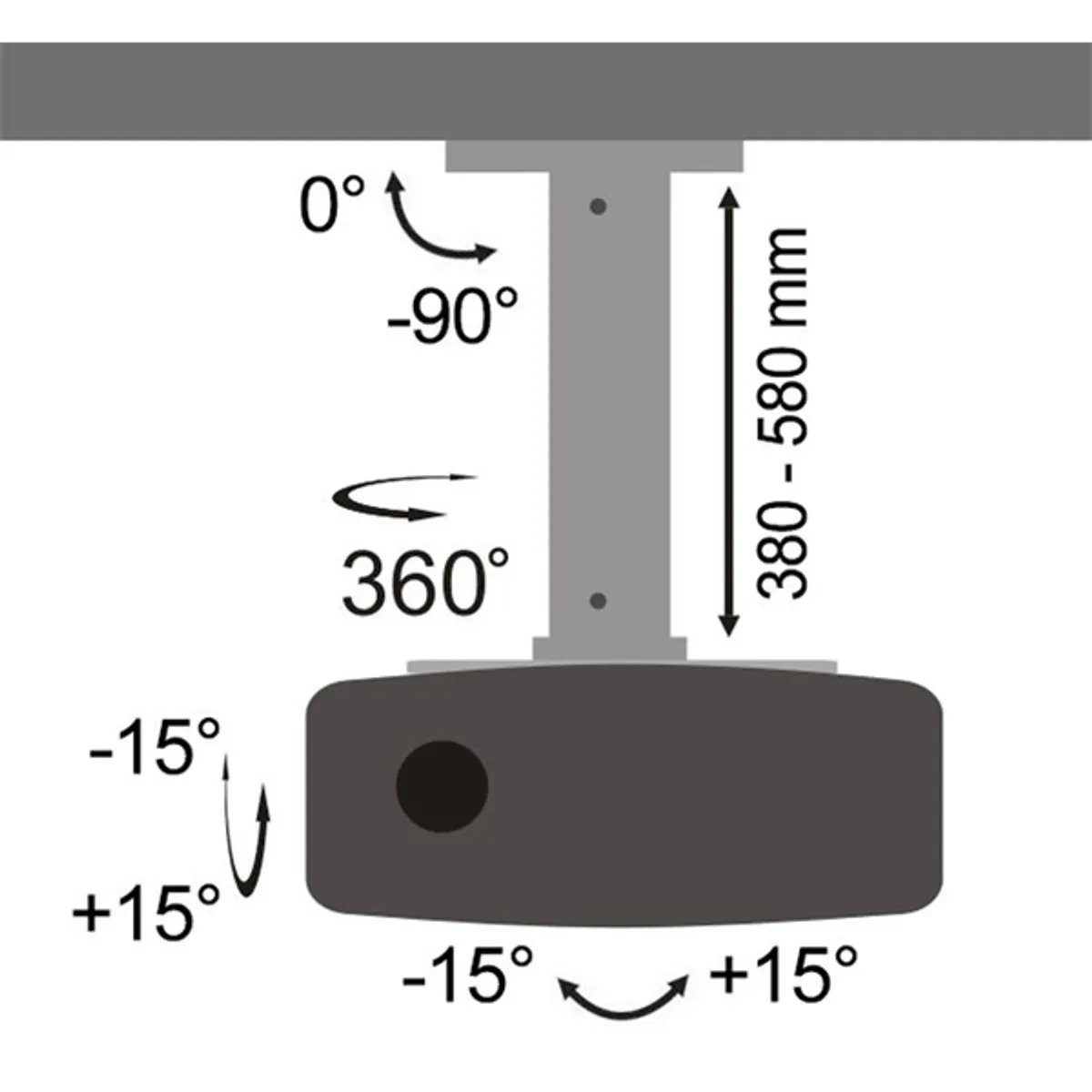 Sbox PM-18S dönthető, forgatható mennyezeti projektortartó #3