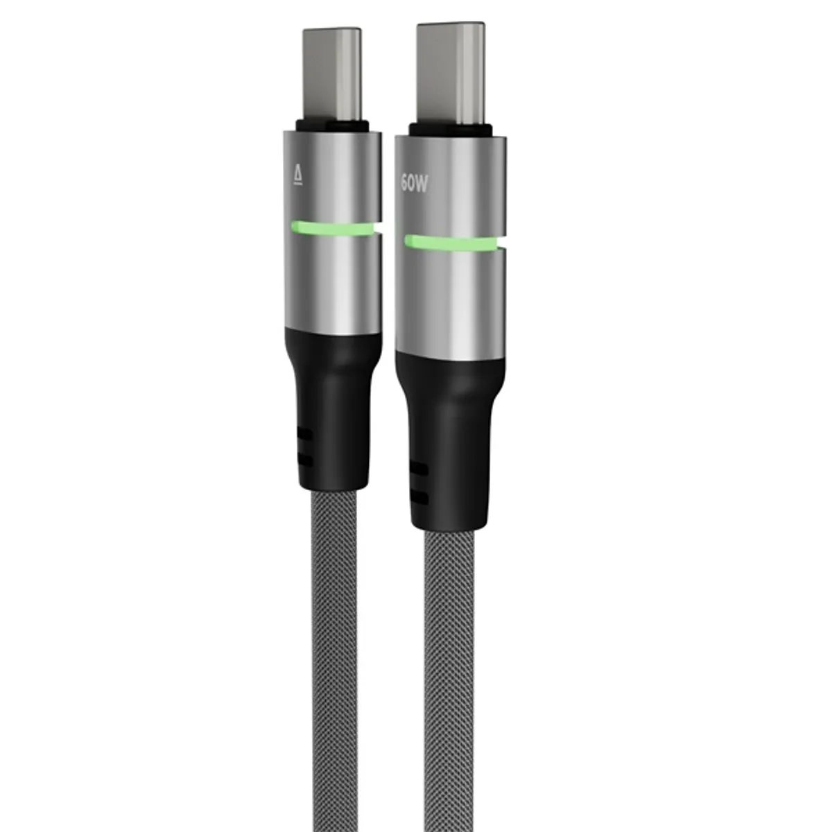 AVAX CB633 STEELY LED 2m 60W USB-C fekete fonott gyorstöltő kábel #3