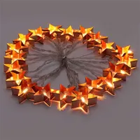Iris Csillag alakú fém/4m/meleg fehér/20db LED-es/USB-s fényfüzér, fénydekoráció #3
