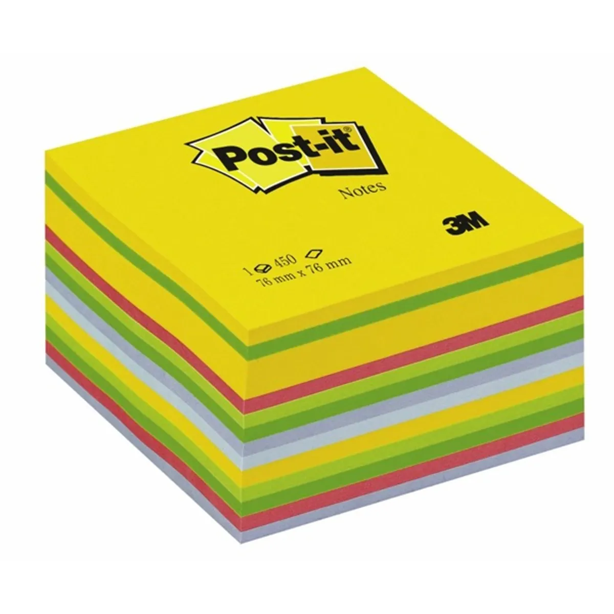 Post-it 76x76mm 450lapos ultra öntapadós szivárványszínű kockatömb #1