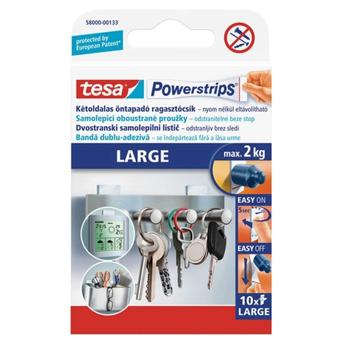 Tesa 58000 Powerstrips 50x20 mm 10 db kétoldalas ragasztócsík #1
