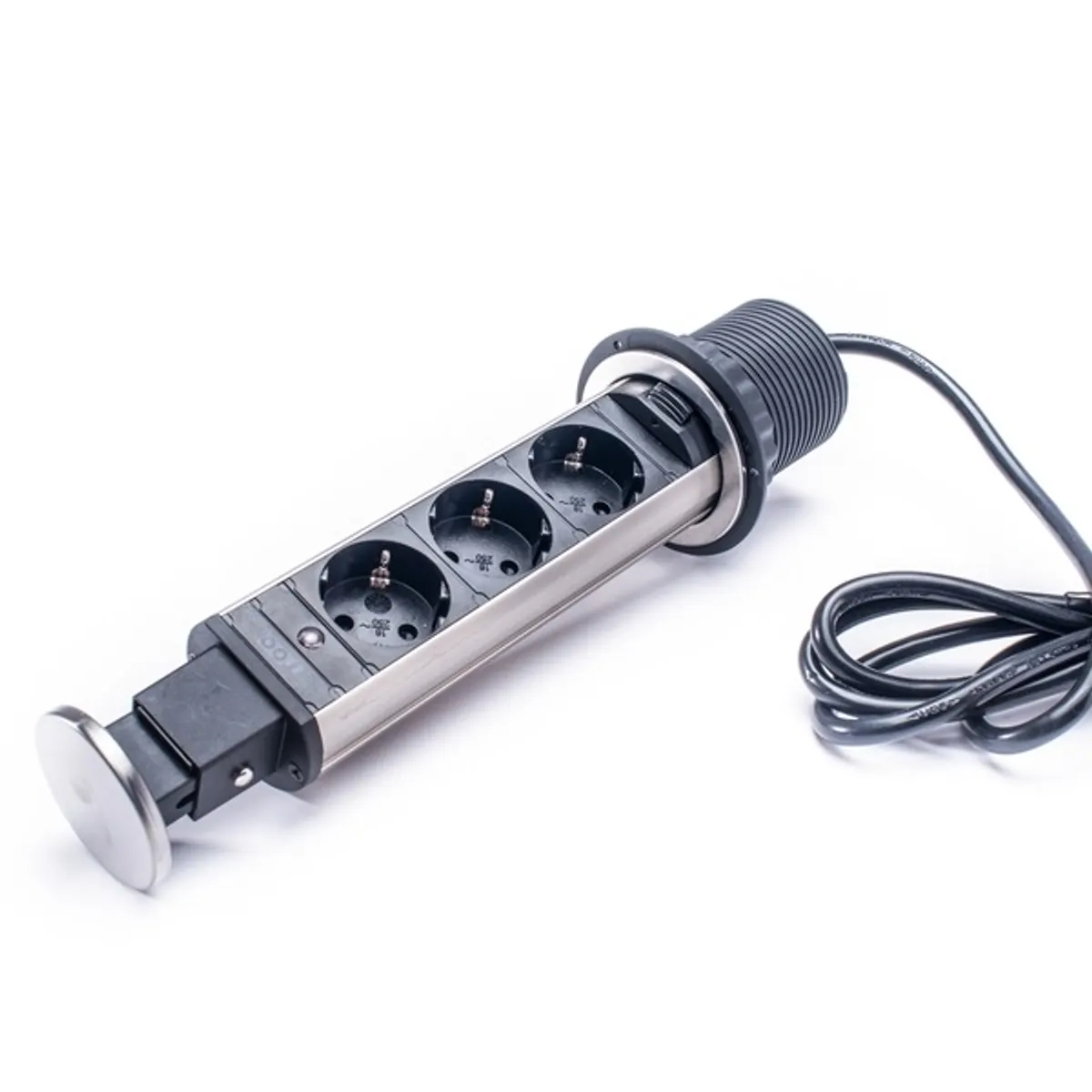 TOO PPS-302-3BR IP20, 3x 2P+F, szálcsiszolt asztalba süllyeszthető elosztó #4