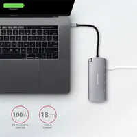 Axagon HMC-6M2 SUPERSPEED USB-C COMBO ezüstfekete  6IN1 HUB #7