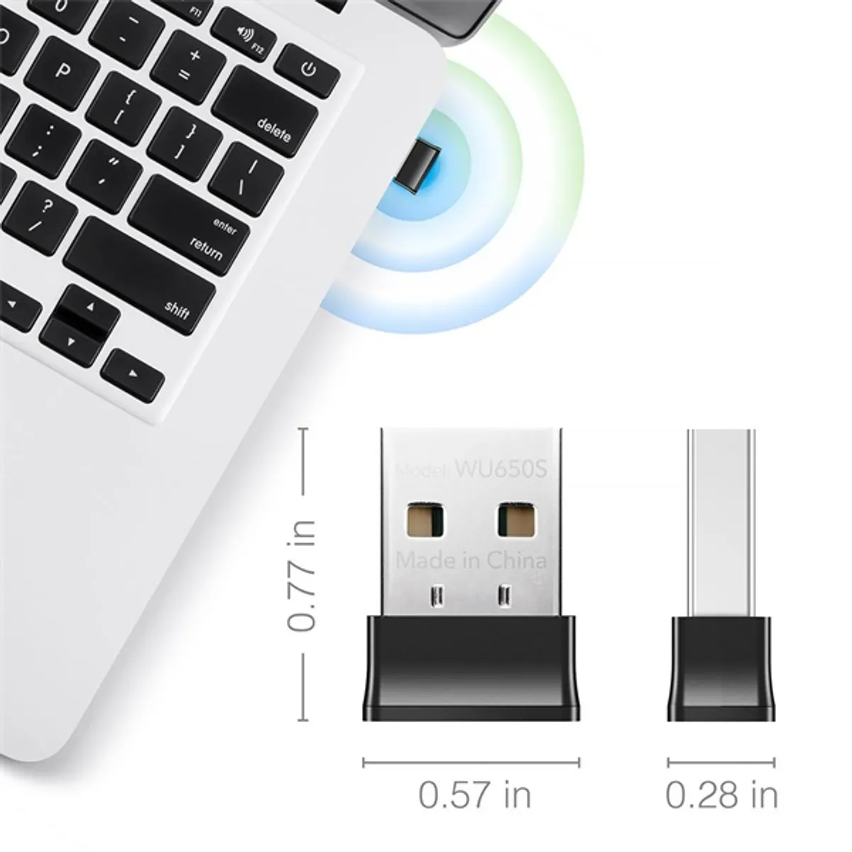 CUDY WU650 kétsávos AC650 WIFI USB mini fekete adapter #3