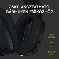 Logitech G435 Lightspeed Wireless fekete gamer headset #8