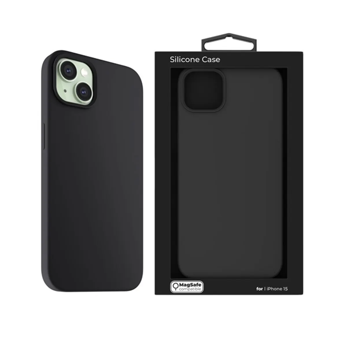 NextOne IPH-15-MAGCASE-BLACK iPhone 15 fekete szilikon MagSafe hátlap #1