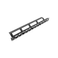 Lanberg PPKS-1224-B 19" 1U üres fekete patch panel 24 db Keystone jack fogadására, kábeltartóval #2