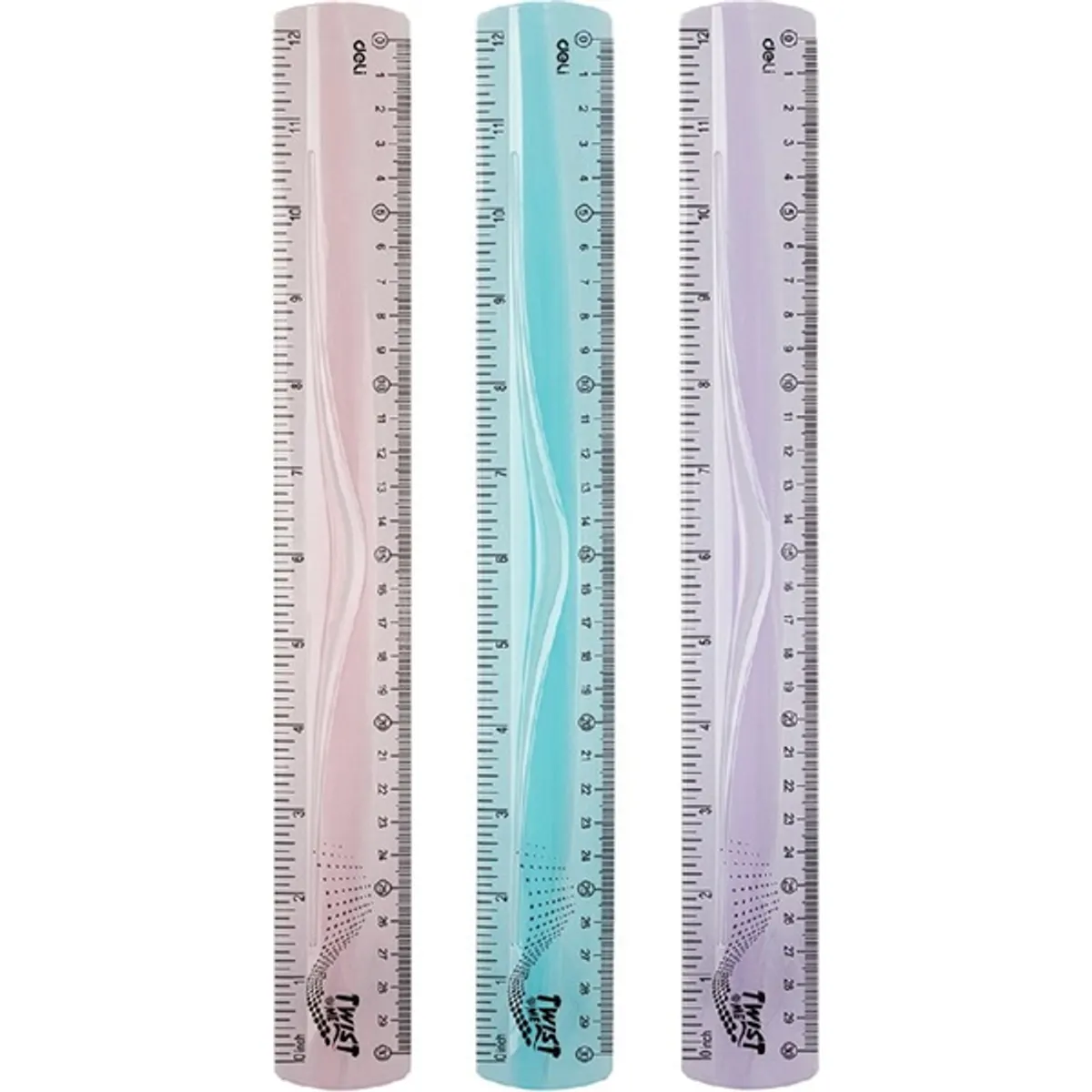 Deli Twist Me 30 cm-es egyenes vegyes színű hajlékony vonalzó #1