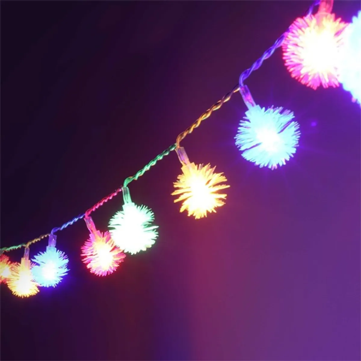 Zúzmara alakú 3cm/10m/több színű/80db LED-es/USB-s fényfüzér, fénydekoráció #1