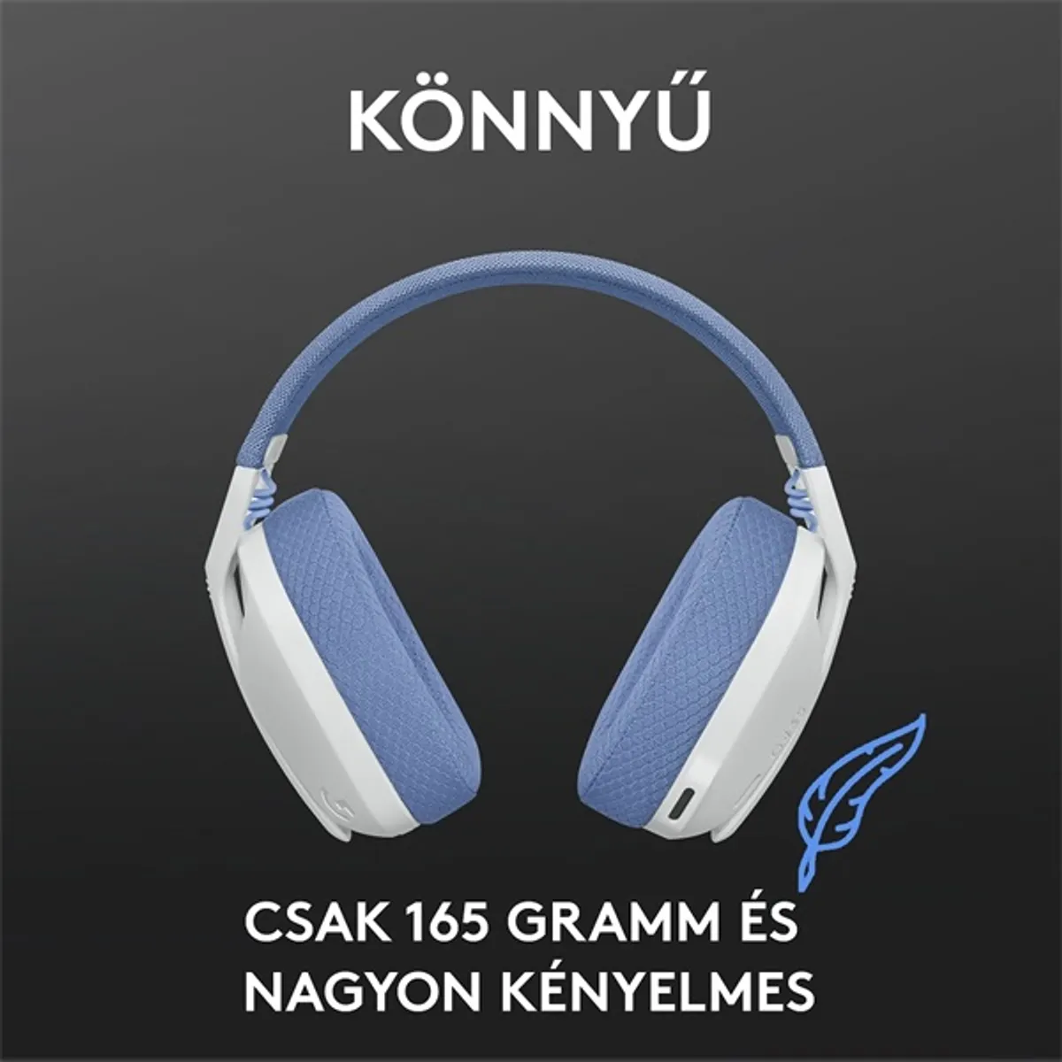 Logitech G435 Lightspeed Wireless fehér gamer headset #5