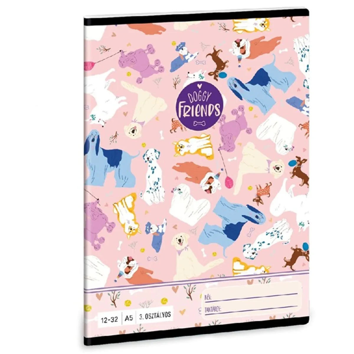 Ars Una Doggy Friends 23 5268 A5 12-32 3. osztályos vonalas füzet #1