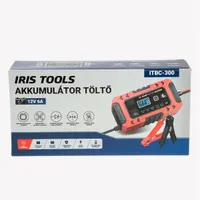 IRIS TOOLS ITBC-300 Intelligens automata akkumulátor töltő, 12V 6A, töltés 0V-tól!, AGM, GEL, Wet Lead Acid, Lifepo4 bat #2