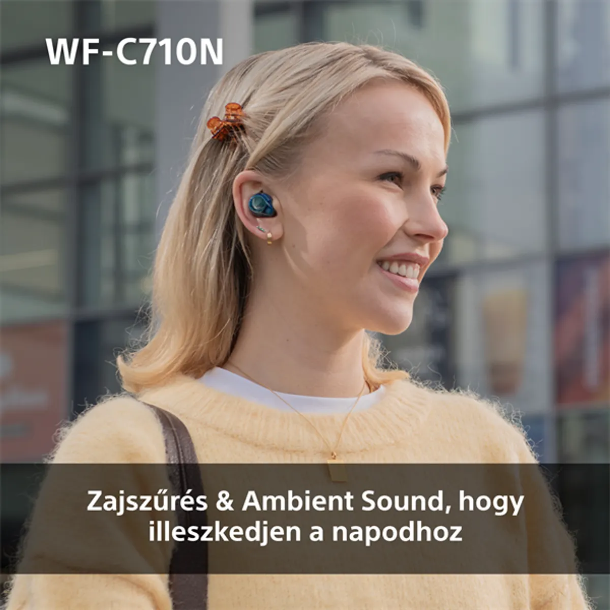 Sony WFC710 True Wireless Bluetooth zajszűrős rózsaszín fülhallgató #6