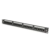 DIGITUS DN-91624U-CR 19" 1U 24port Cat.6 kompakt fekete árnyékolatlan Patch Panel