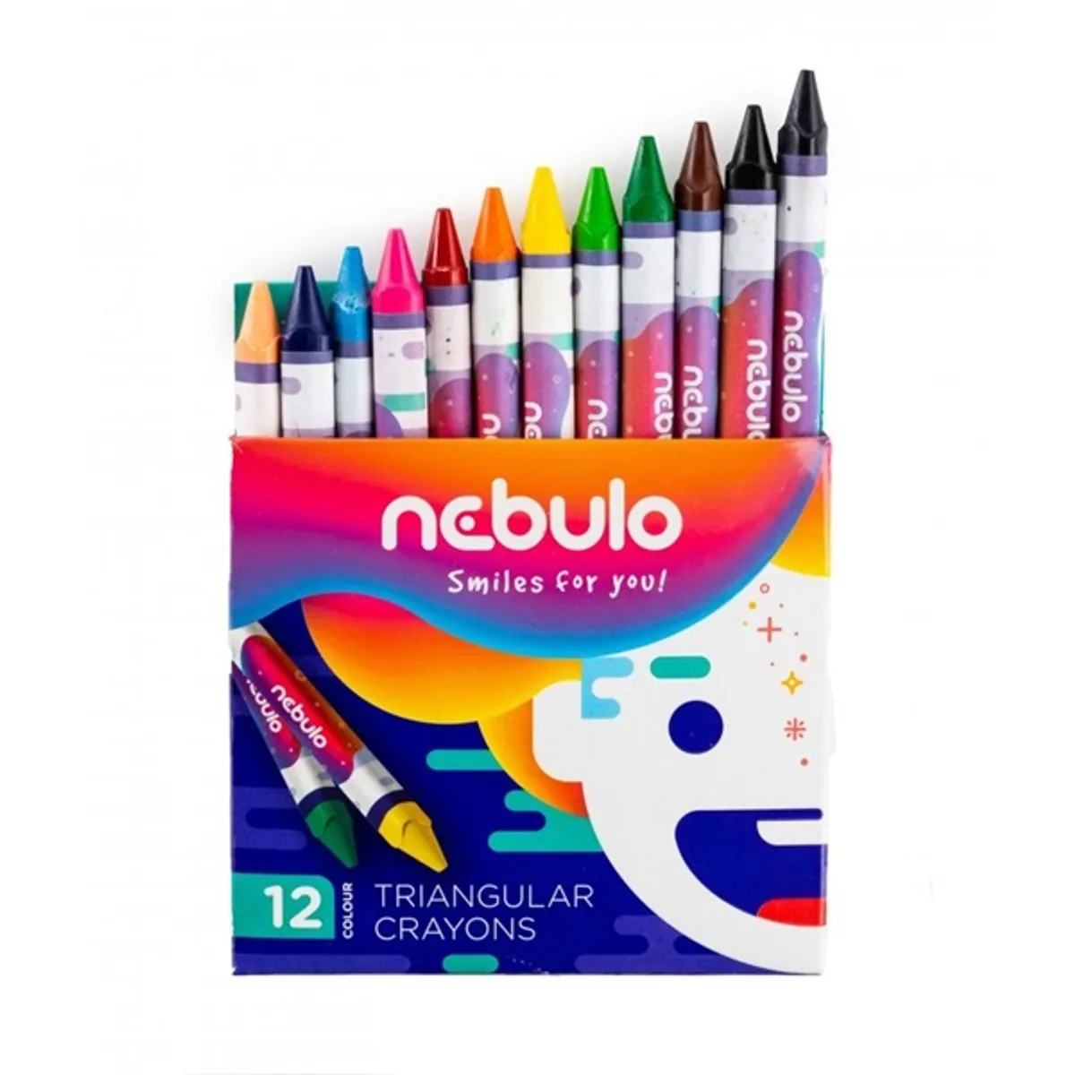 Nebulo háromszögletű 12 db-os vegyes színű zsírkréta készlet #2