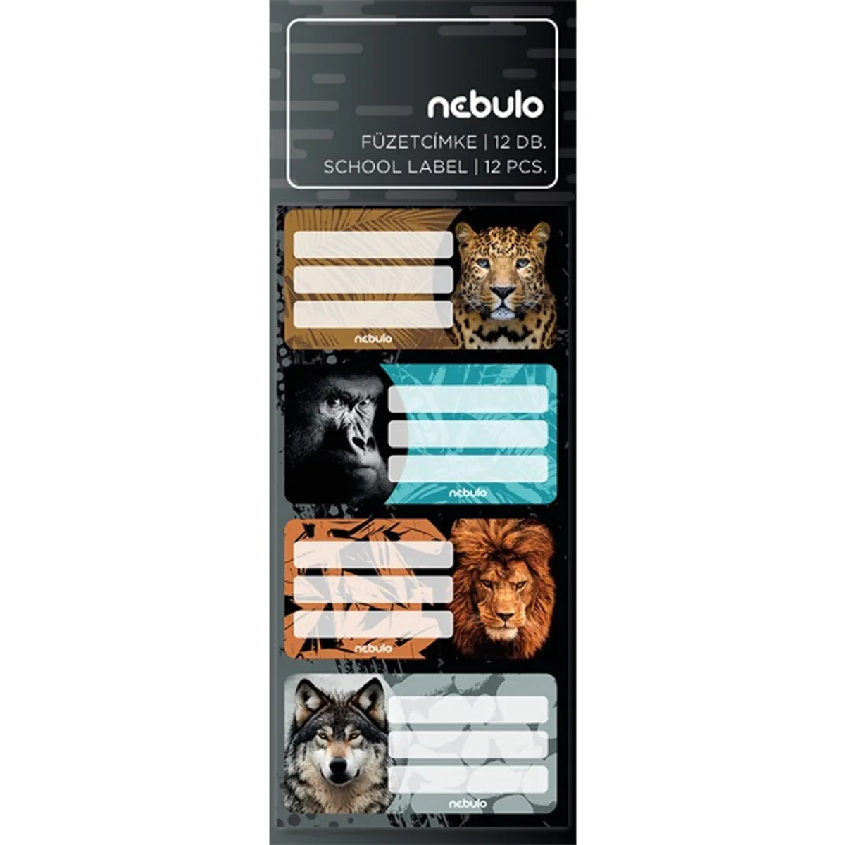 Nebulo Vadállatok 12 db füzetcímke #1
