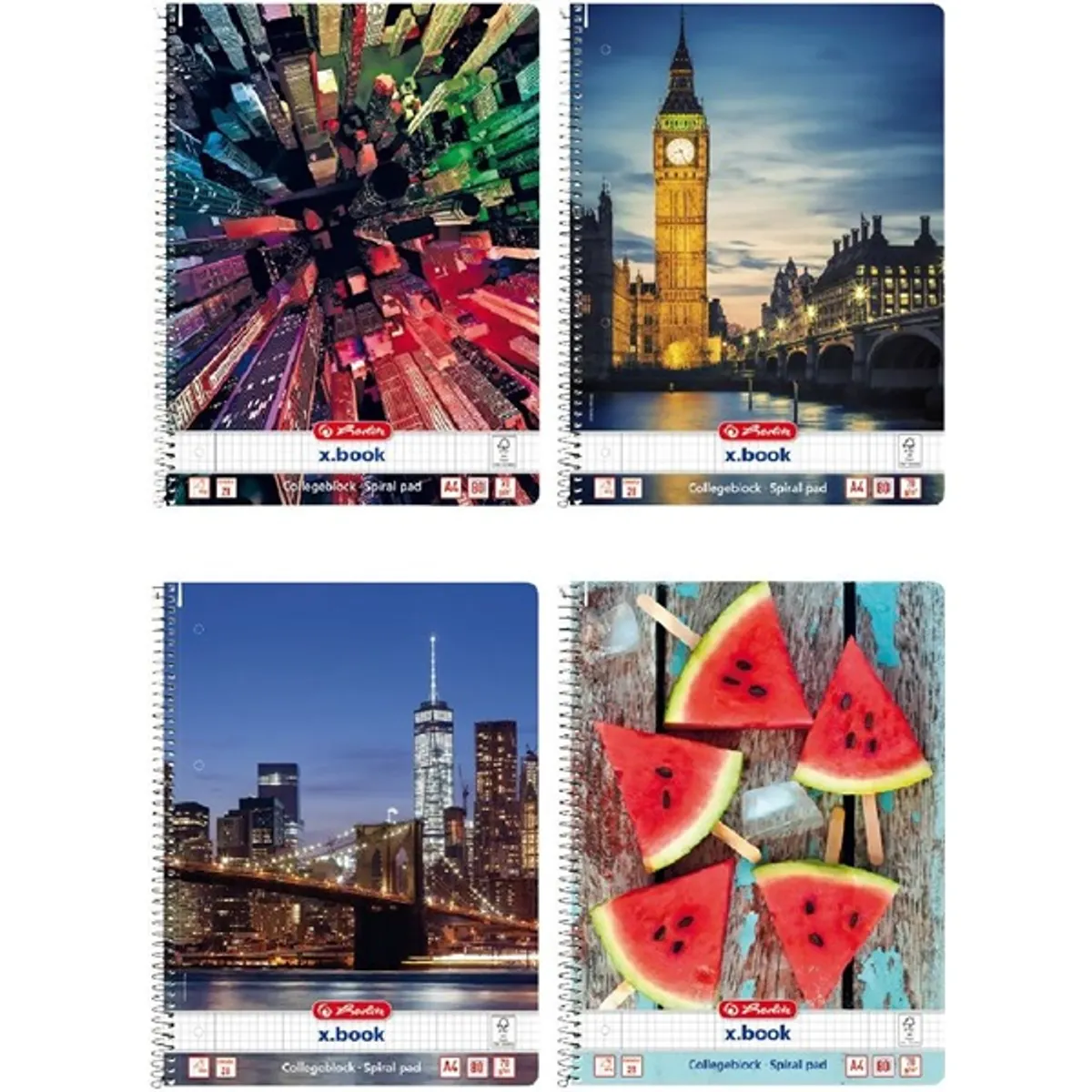 Herlitz Mixed A4 80lapos perforált kockás spirálfüzet #1