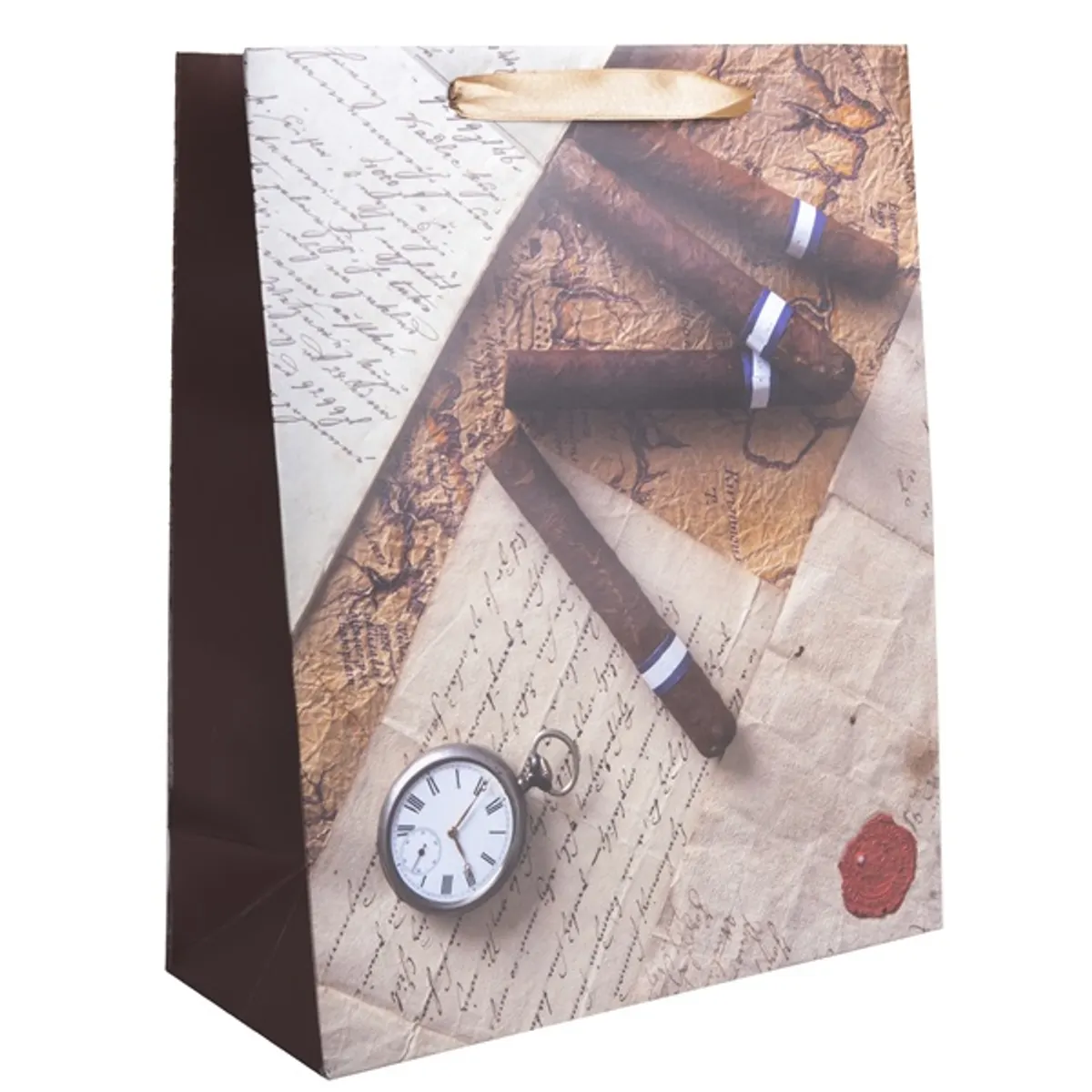 Iris papírtasak matt, szivar+zsebóra 18*23 cm #1