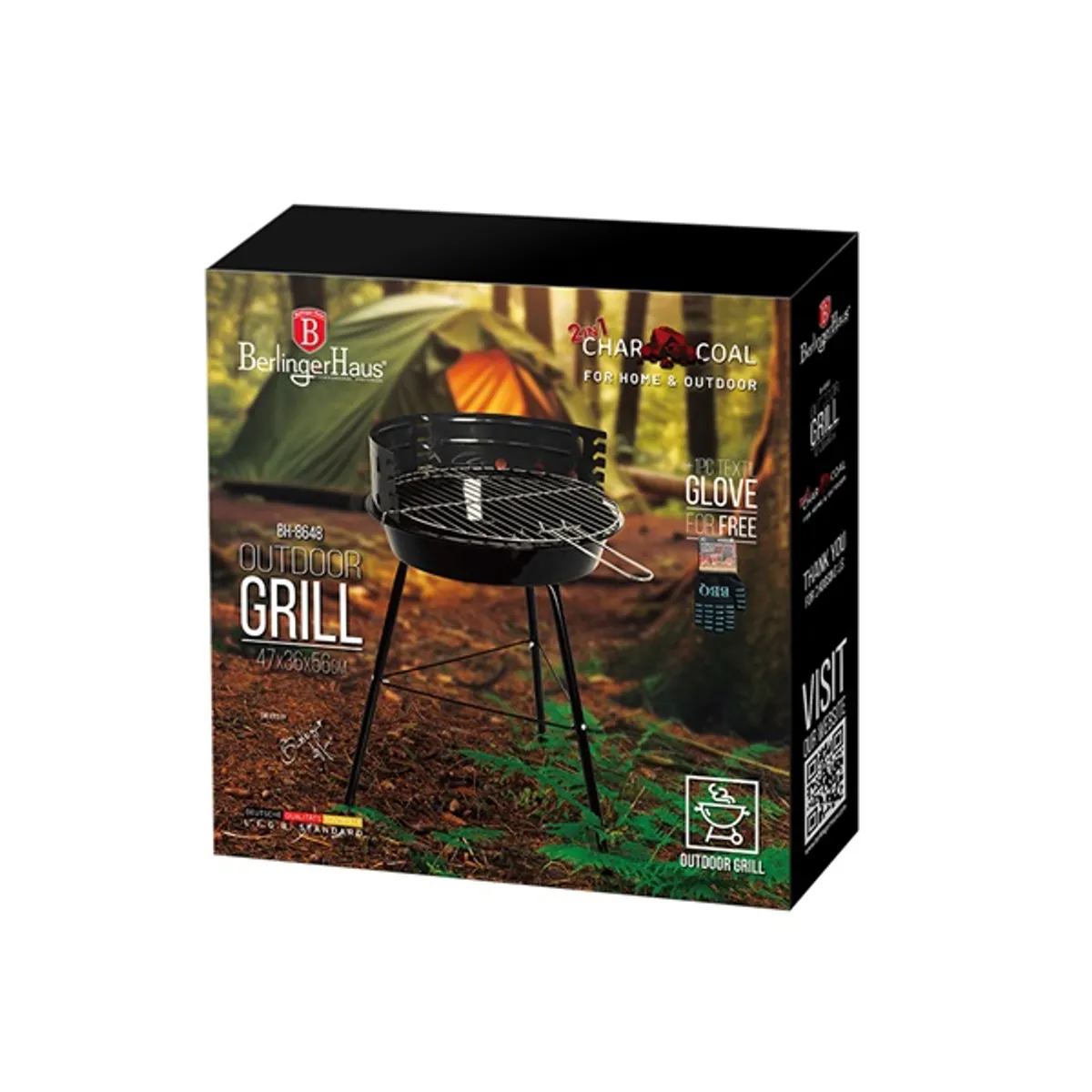 Berlinger Haus BH/8648 textil kesztyűvel kültéri grillsütő #2