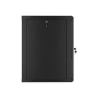 Lanberg WF01-6615-10B 19" 15U SZÉL:600mm MÉLY:600mm MAG:774mm lapraszerelt üvegajtós fekete fali rack szekrény #6