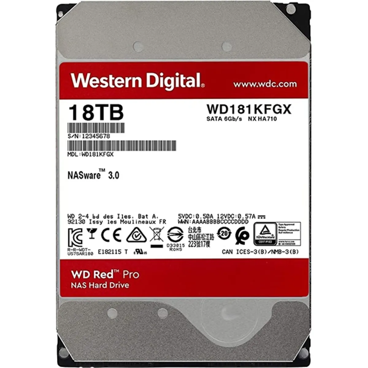Western Digital 3,5" 18000GB belső SATAIII 7200RPM 512MB RED PRO WD181KFGX winchester 5 év #1