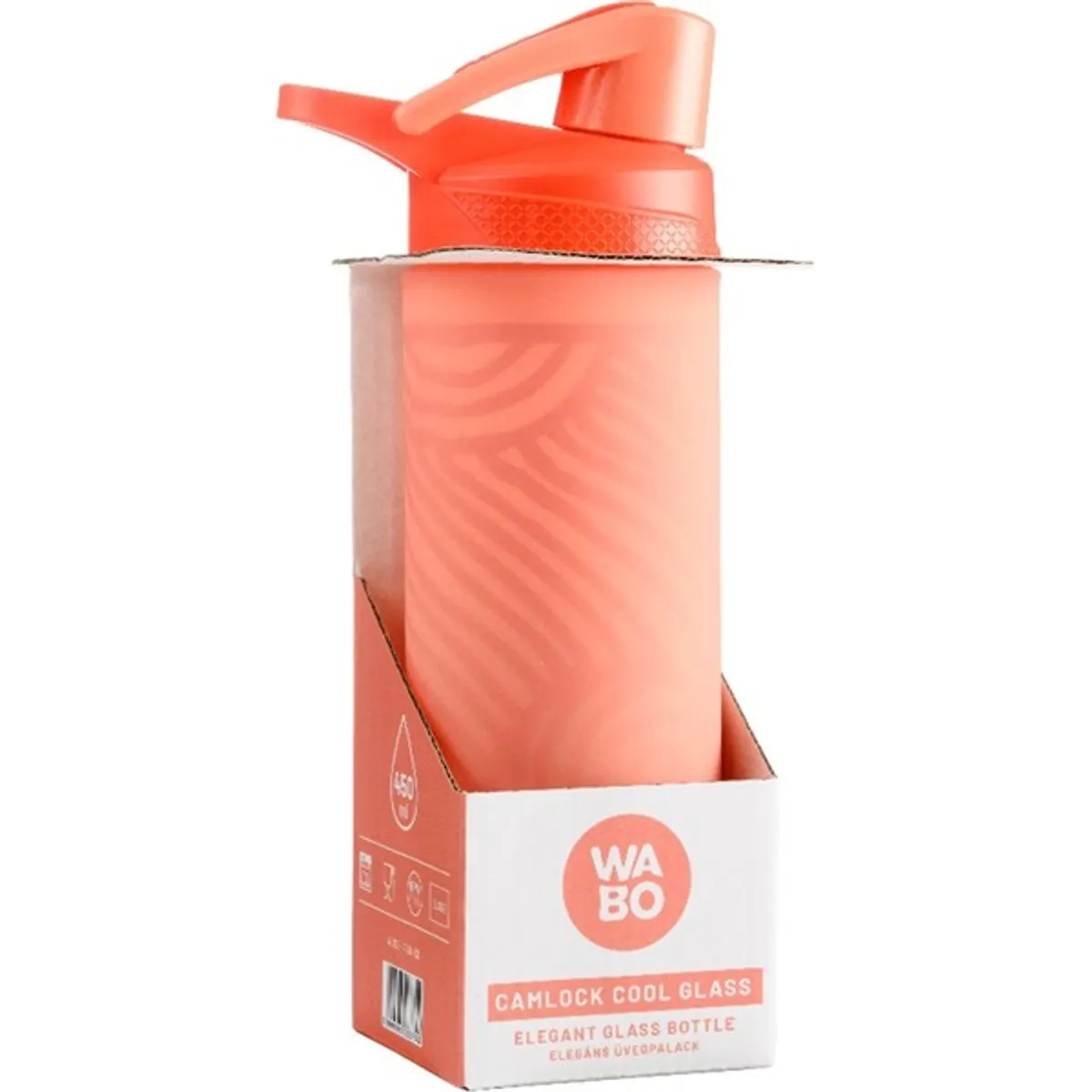 Wabo 450ml korall üveg csatos kulacs #4