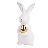 IRIS dekor porcelán nyúl fehér arany tojással #1