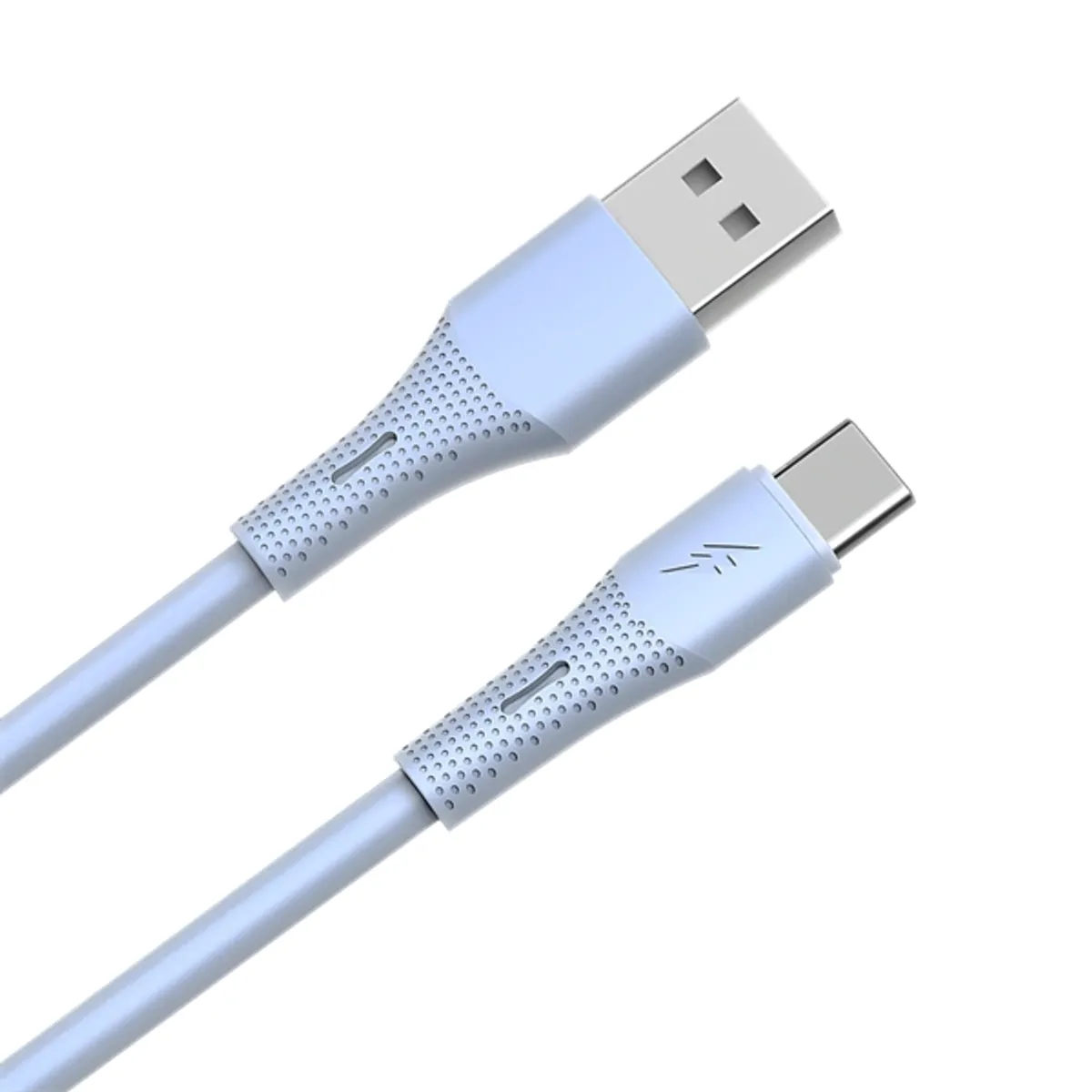 AVAX CB3302 18W USB-A – USB-C gyorstöltő szilikon kábel, 1.5 m, világoskék #1