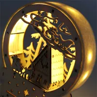 Iris Félkör keretes karácsonyi ház 15x18x4,5cm/meleg fehér LED-es fa fénydekoráció #3